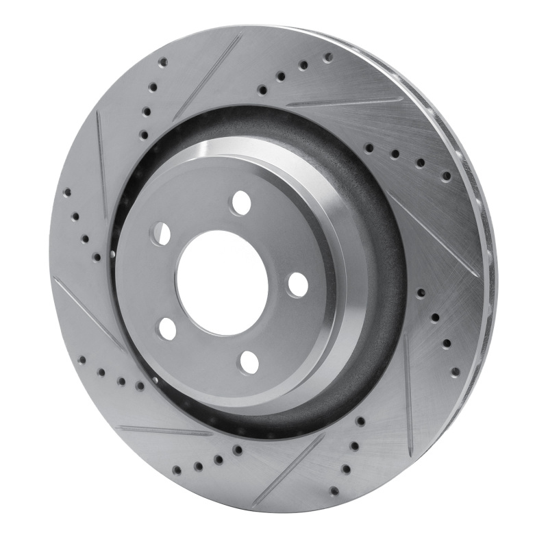 Chrysler 300 Brake Rotor (1) - Rear Left - R1 Concepts - Drilled & Slotted - Silver - `05-`23